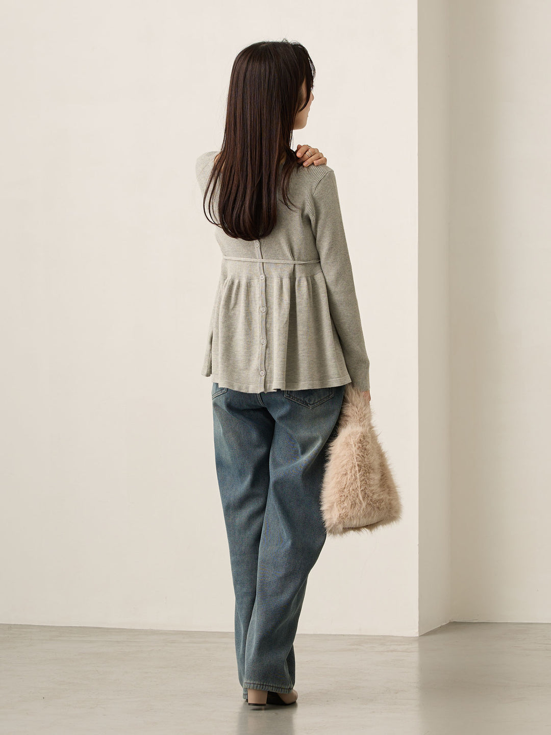 2wayペプラムニット Gray