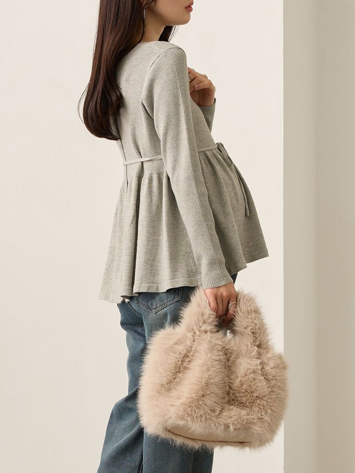 2wayペプラムニット Gray