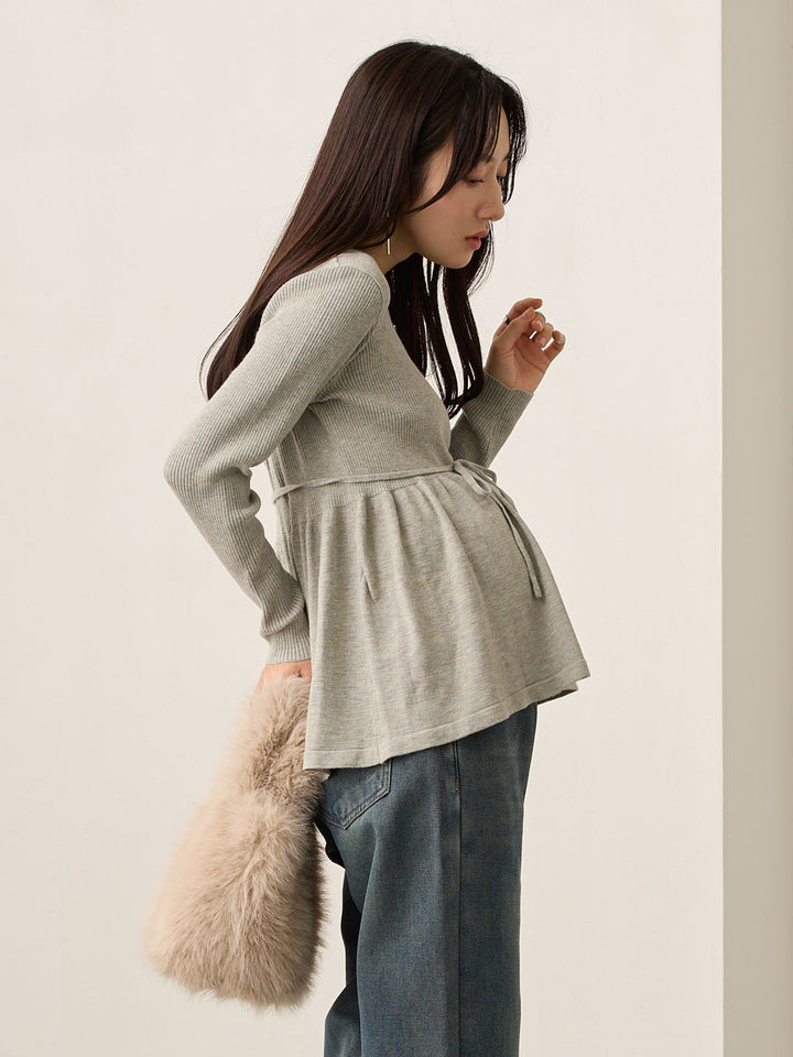 2wayペプラムニット Gray