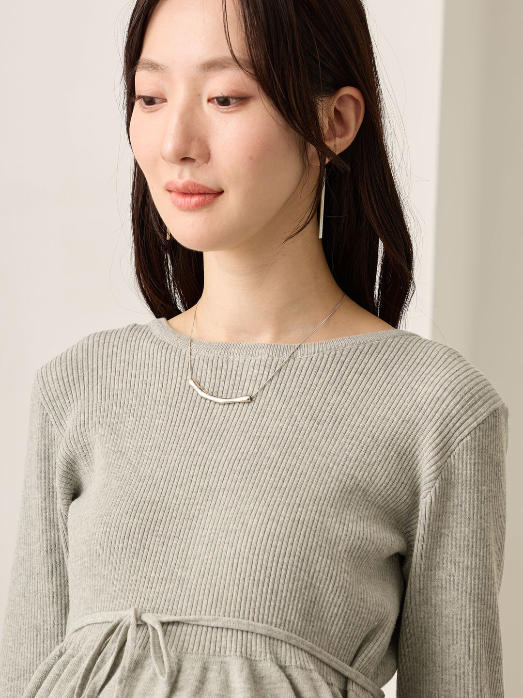 2wayペプラムニット Gray