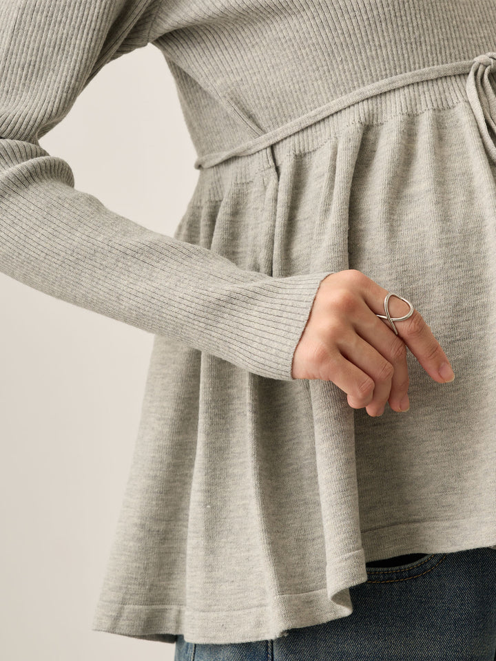 2wayペプラムニット Gray