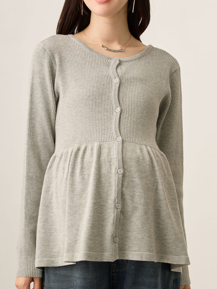 2wayペプラムニット Gray