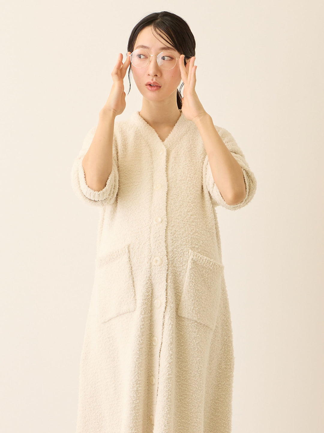 ふわふわカーディガンワンピース Ivory