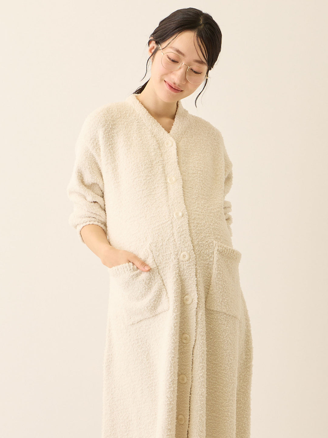 ふわふわカーディガンワンピース Ivory