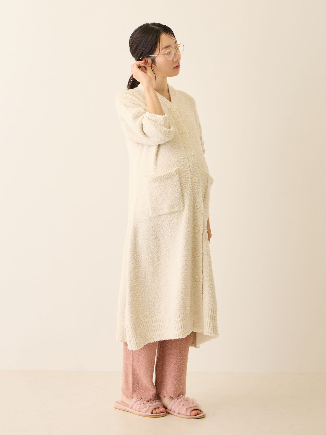ふわふわカーディガンワンピース Ivory