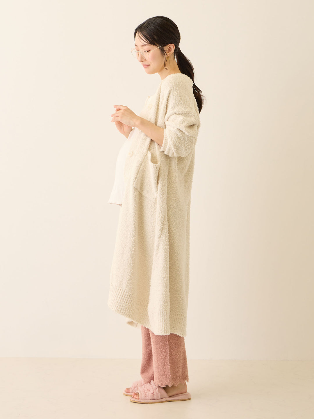 ふわふわカーディガンワンピース Ivory