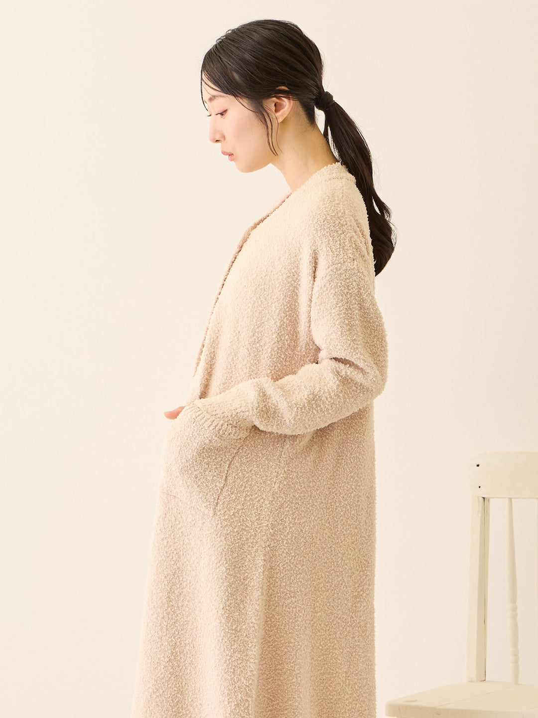 ふわふわカーディガンワンピース Pink beige