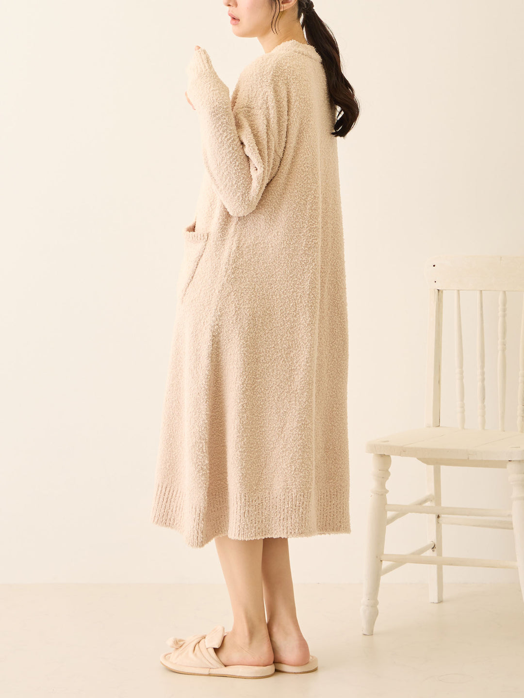 ふわふわカーディガンワンピース Pink beige