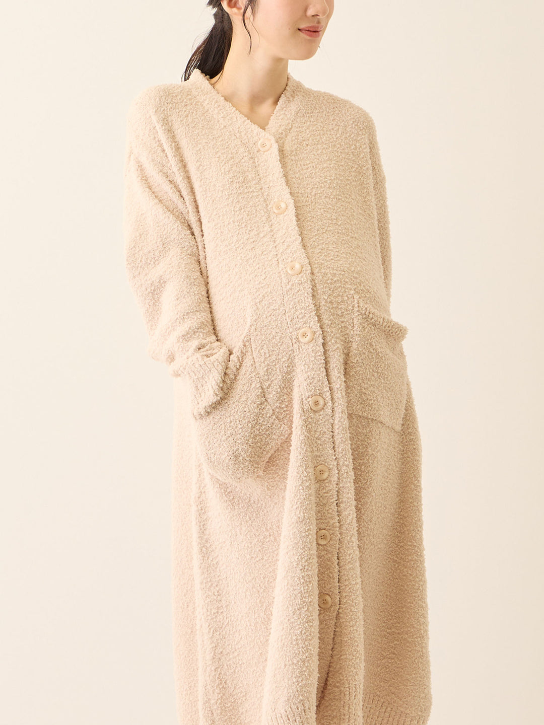 ふわふわカーディガンワンピース Pink beige