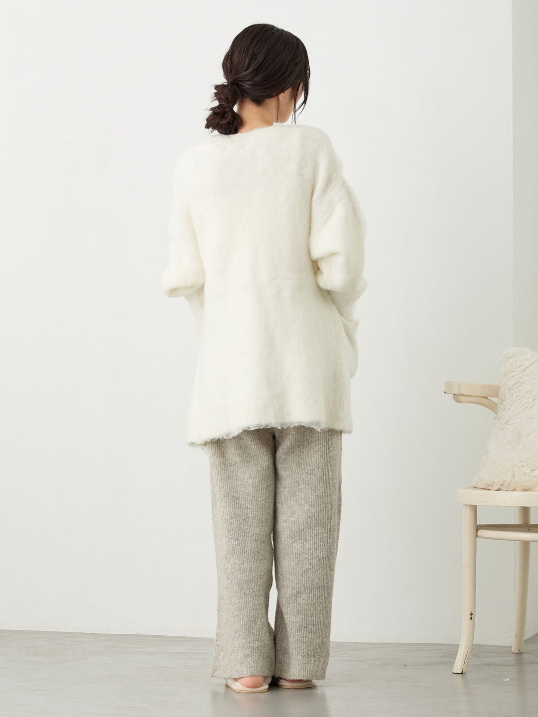 ふっくらリブニットパンツ Gray