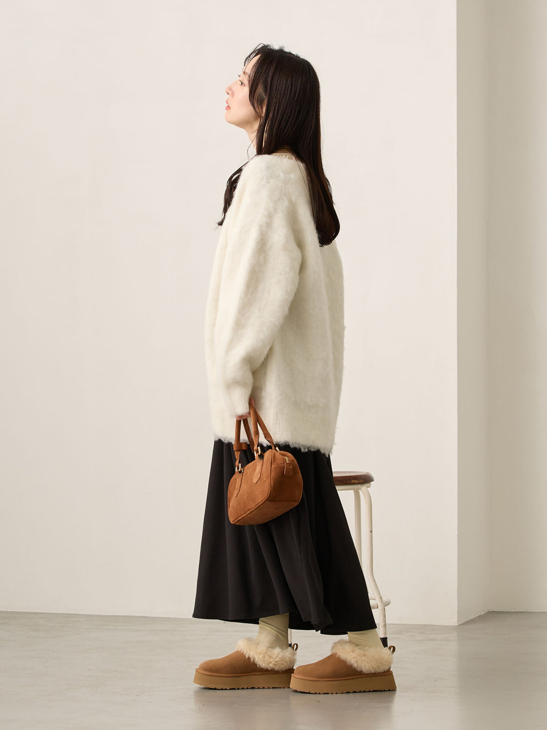 ふわシャギーカーディガン Ecru