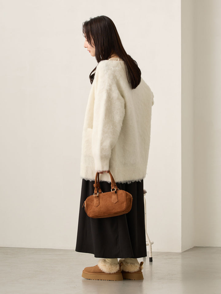 褶皱吊带连衣裙 黑色