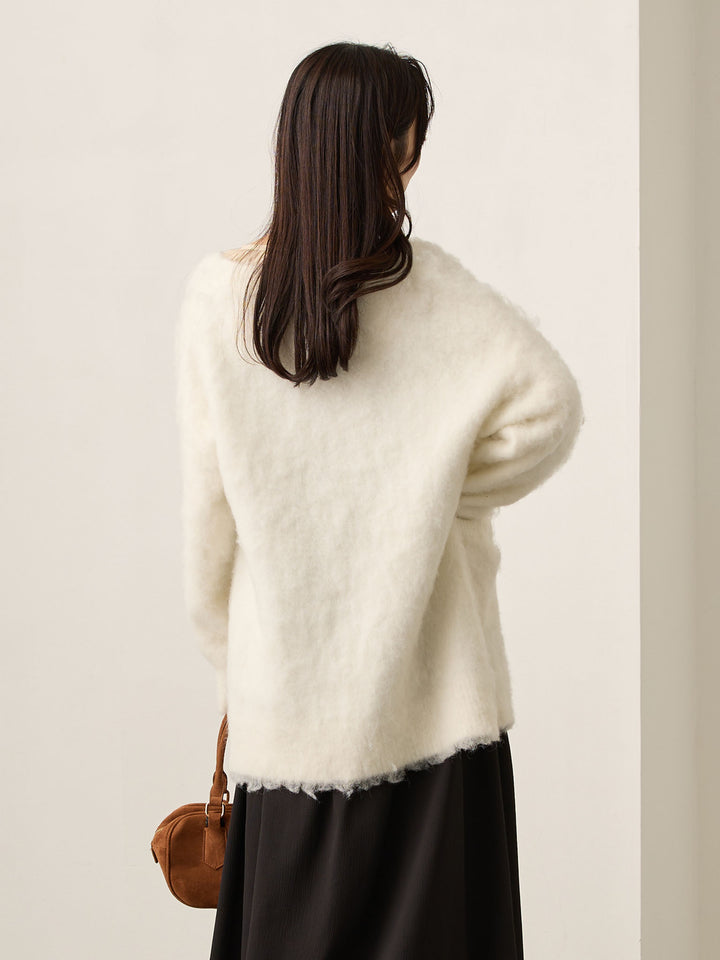 ふわシャギーカーディガン Ecru