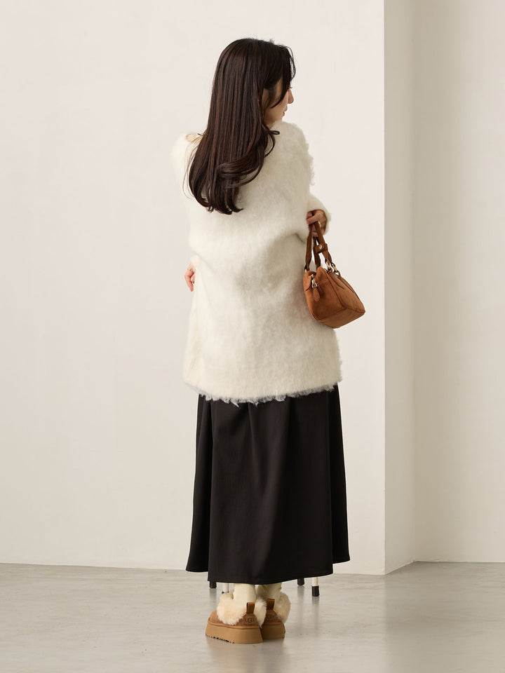 褶皱吊带连衣裙 黑色