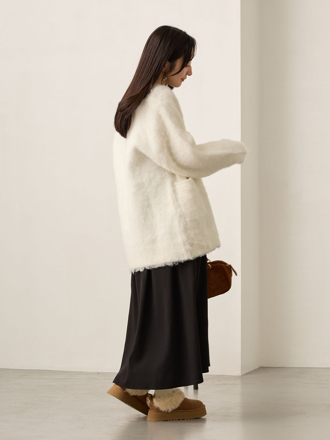 ふわシャギーカーディガン Ecru