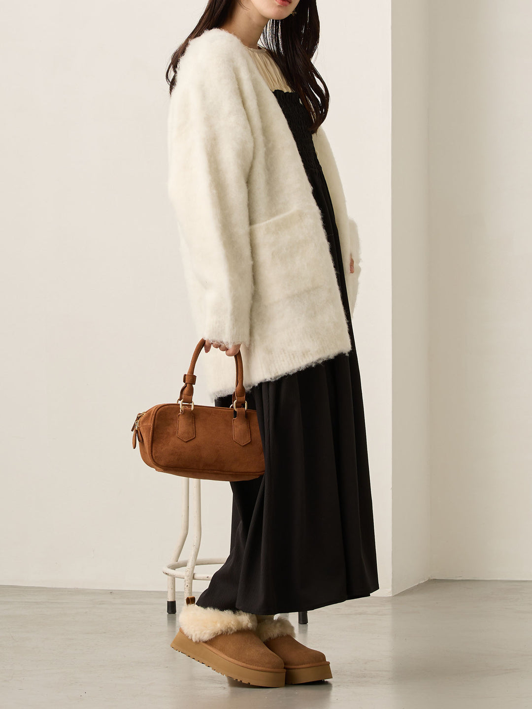 ふわシャギーカーディガン Ecru