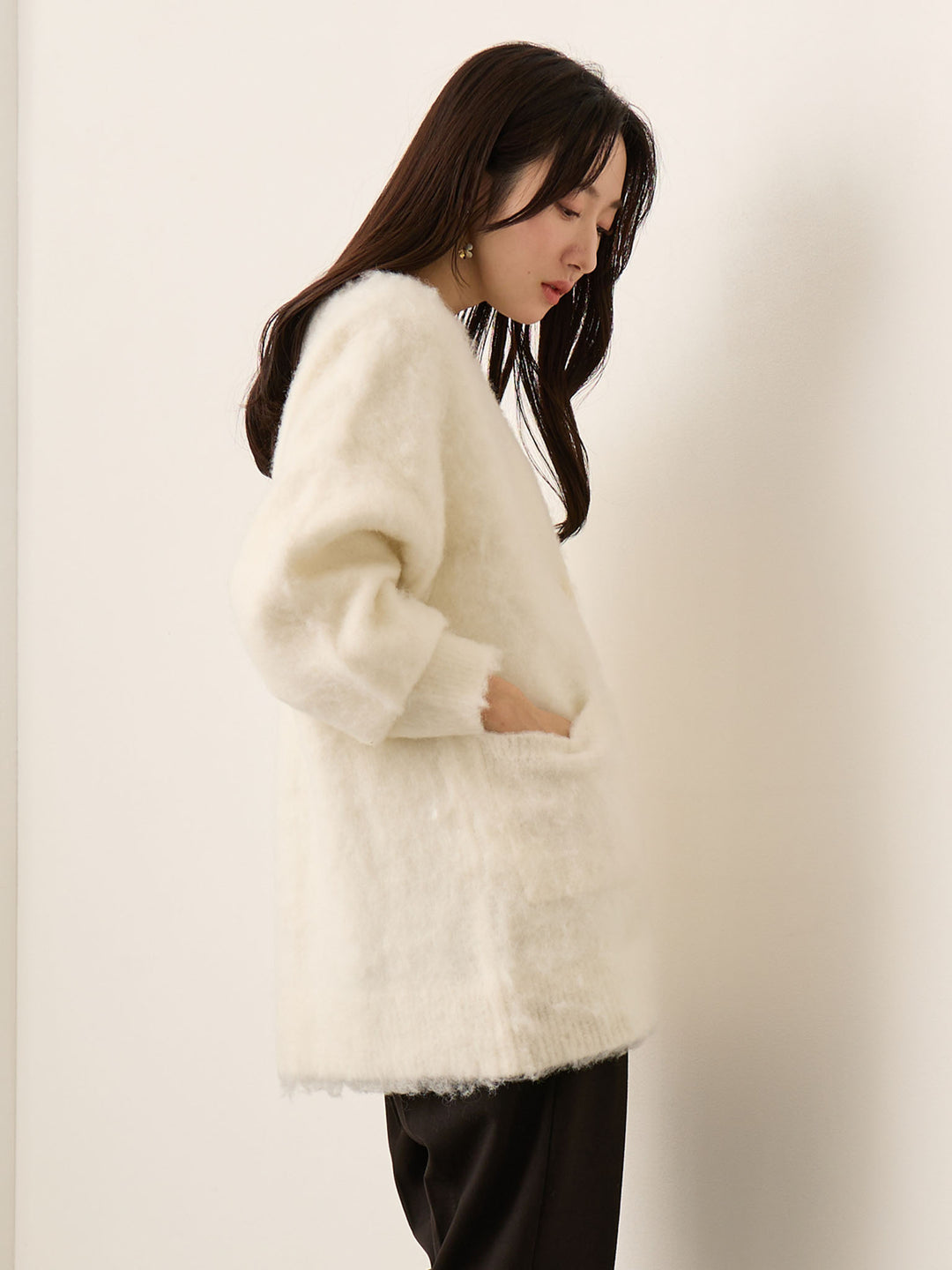 ふわシャギーカーディガン Ecru