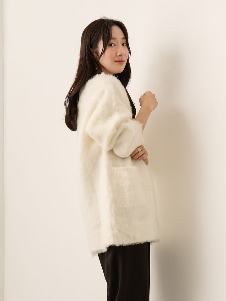 ふわシャギーカーディガン Ecru