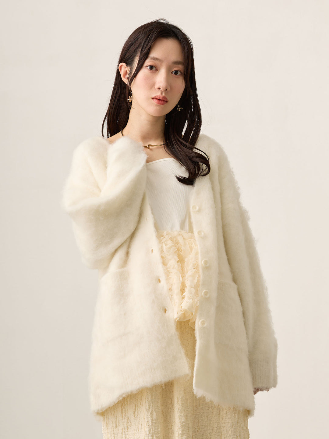 チュールペプラムトップス Ivory