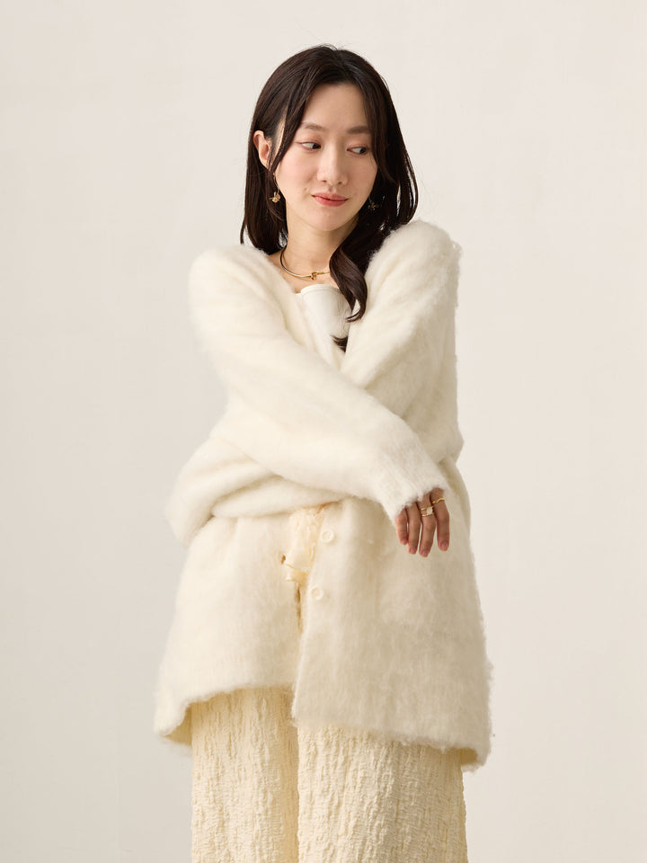 ふわシャギーカーディガン Ecru