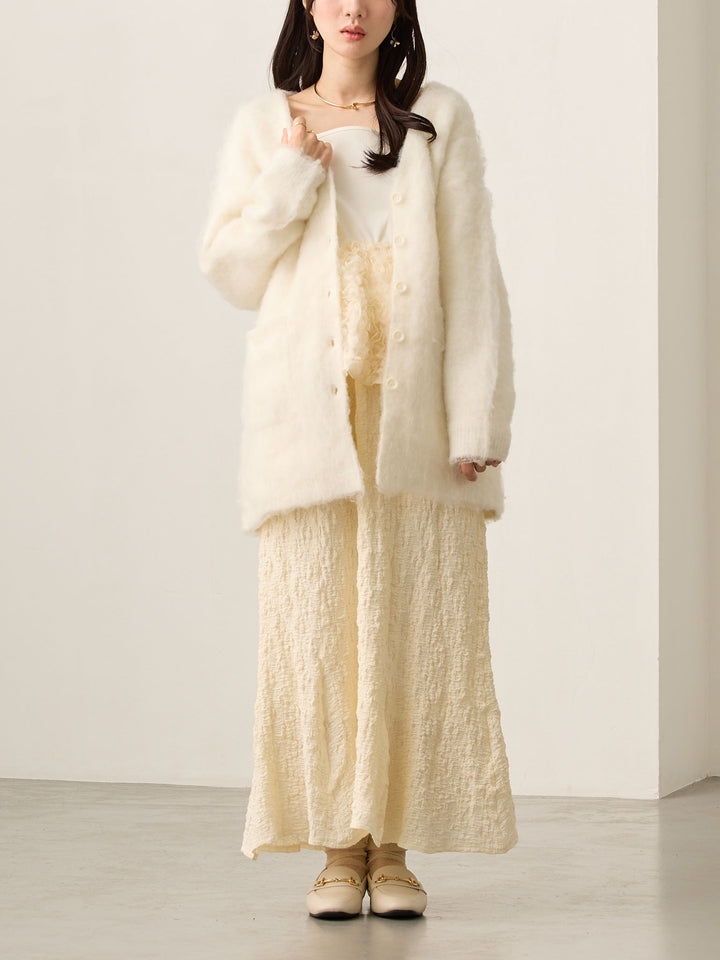 ふわシャギーカーディガン Ecru