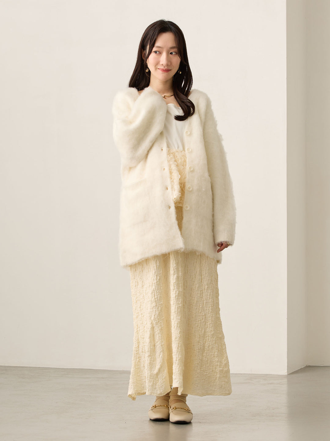 弹力美人鱼裙 象牙色