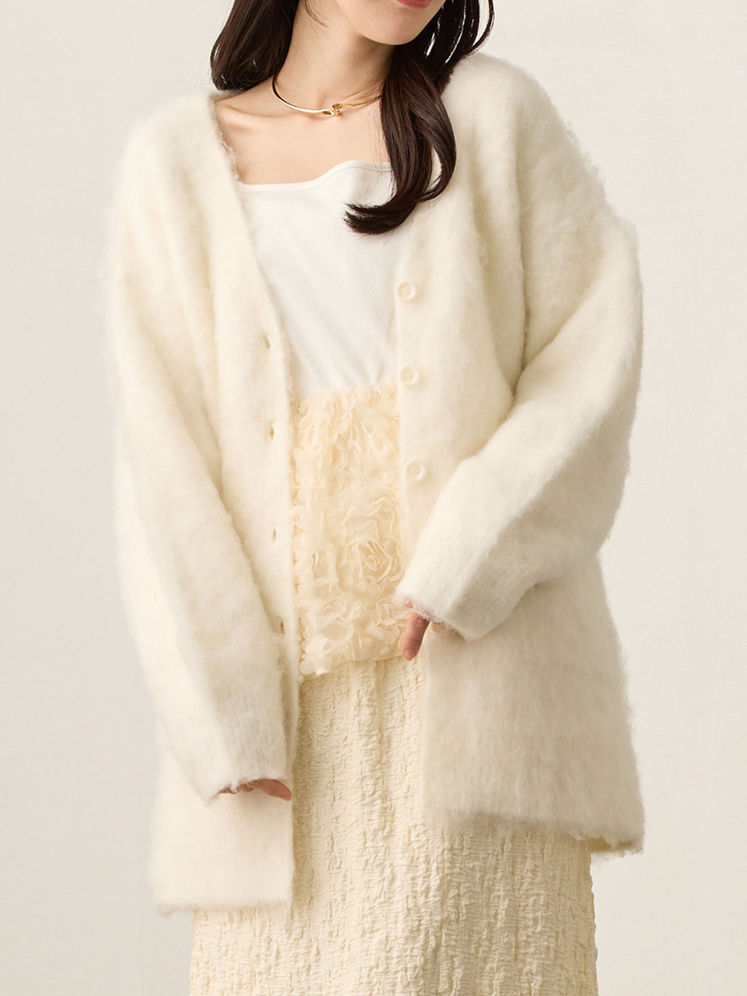 チュールペプラムトップス Ivory