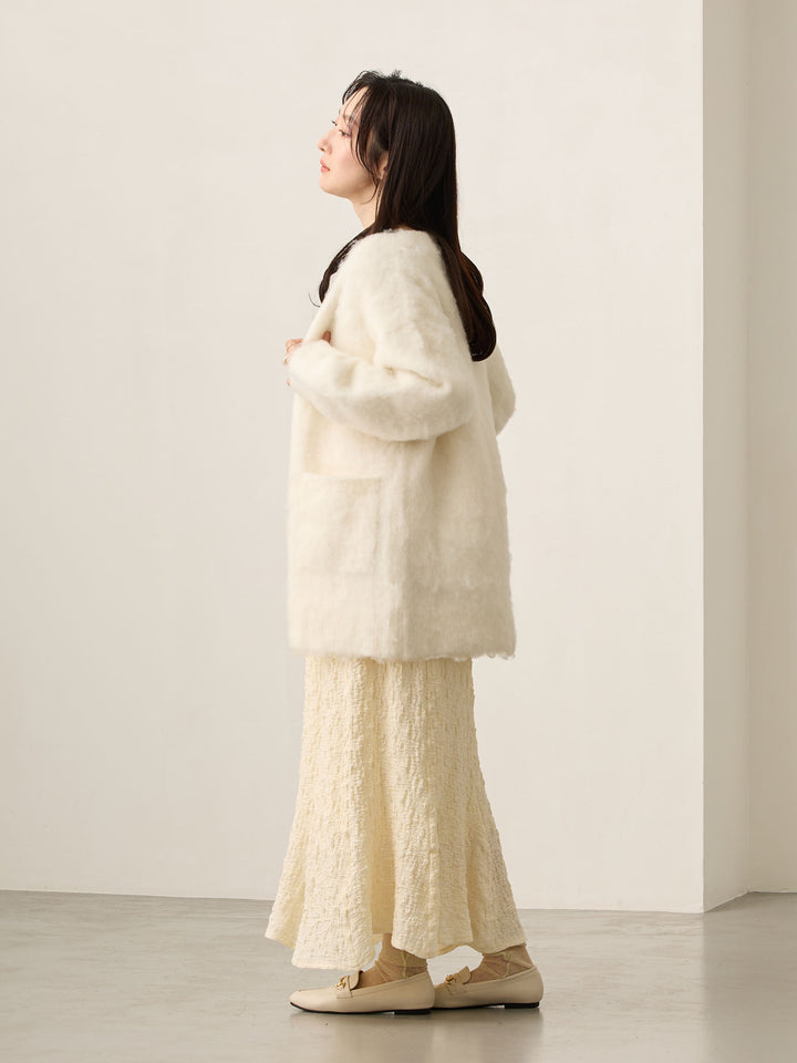 ふわシャギーカーディガン Ecru