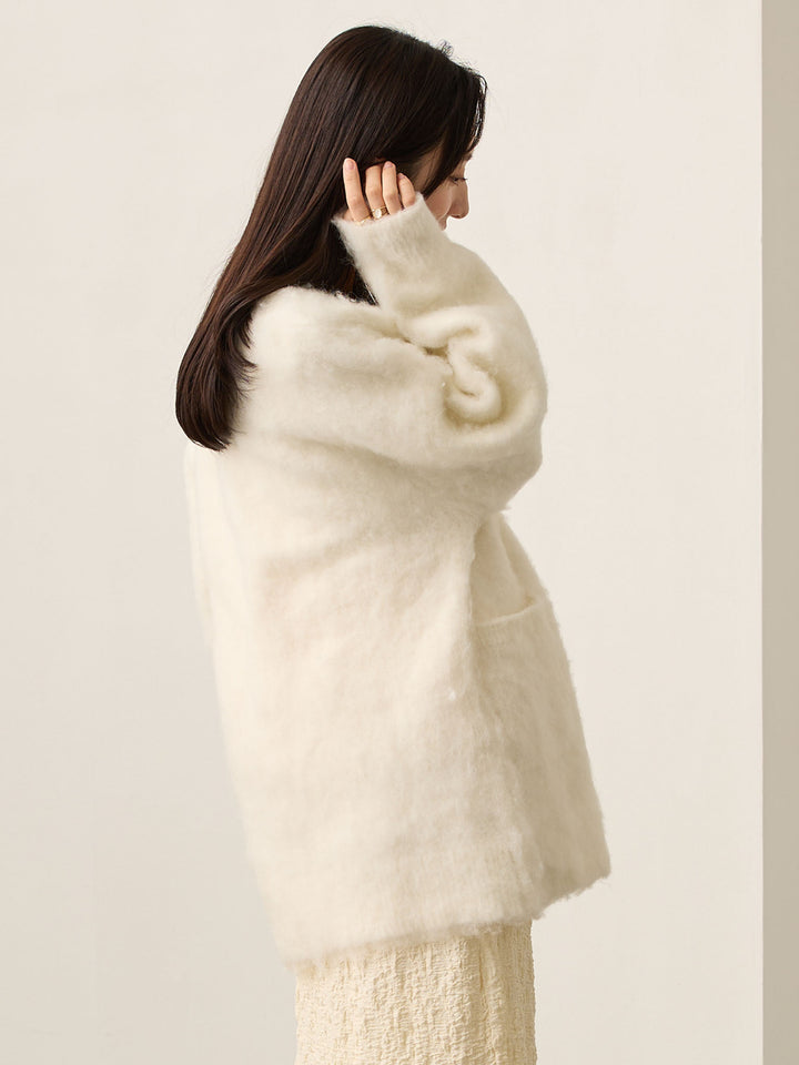 ふわシャギーカーディガン Ecru