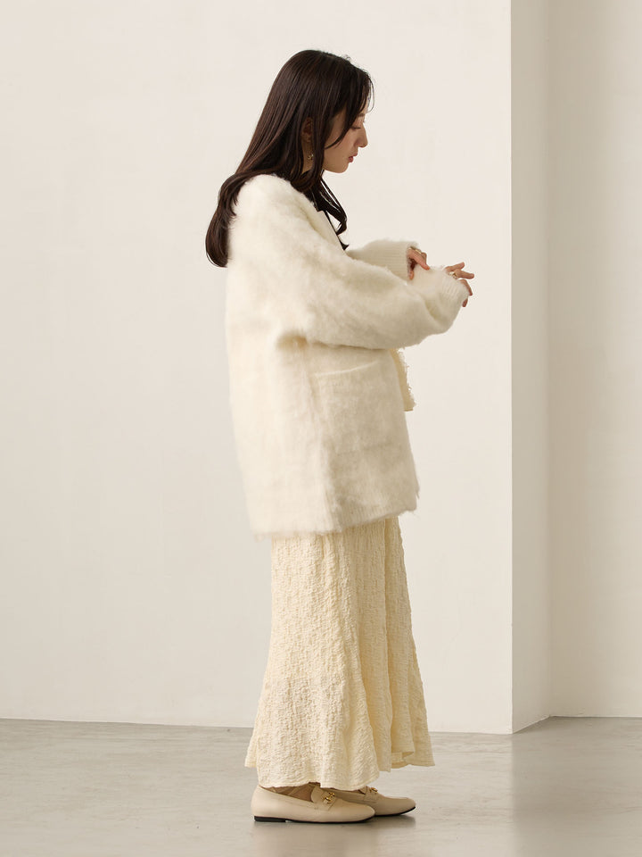 ふわシャギーカーディガン Ecru
