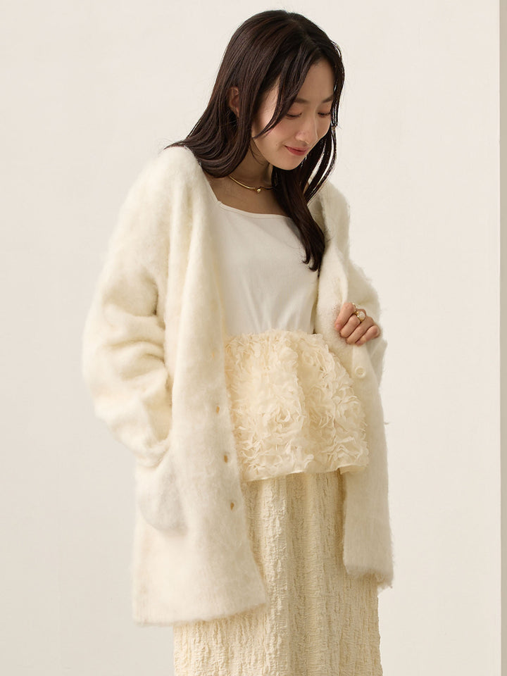 ふわシャギーカーディガン Ecru