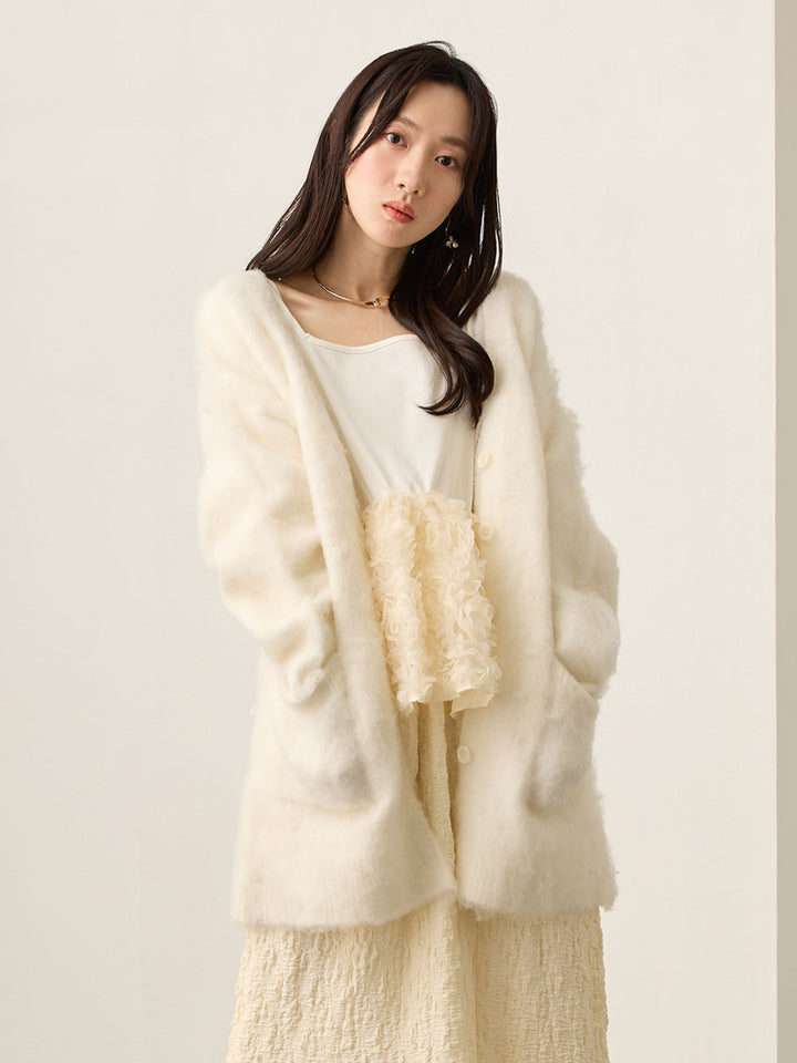 ふわシャギーカーディガン Ecru