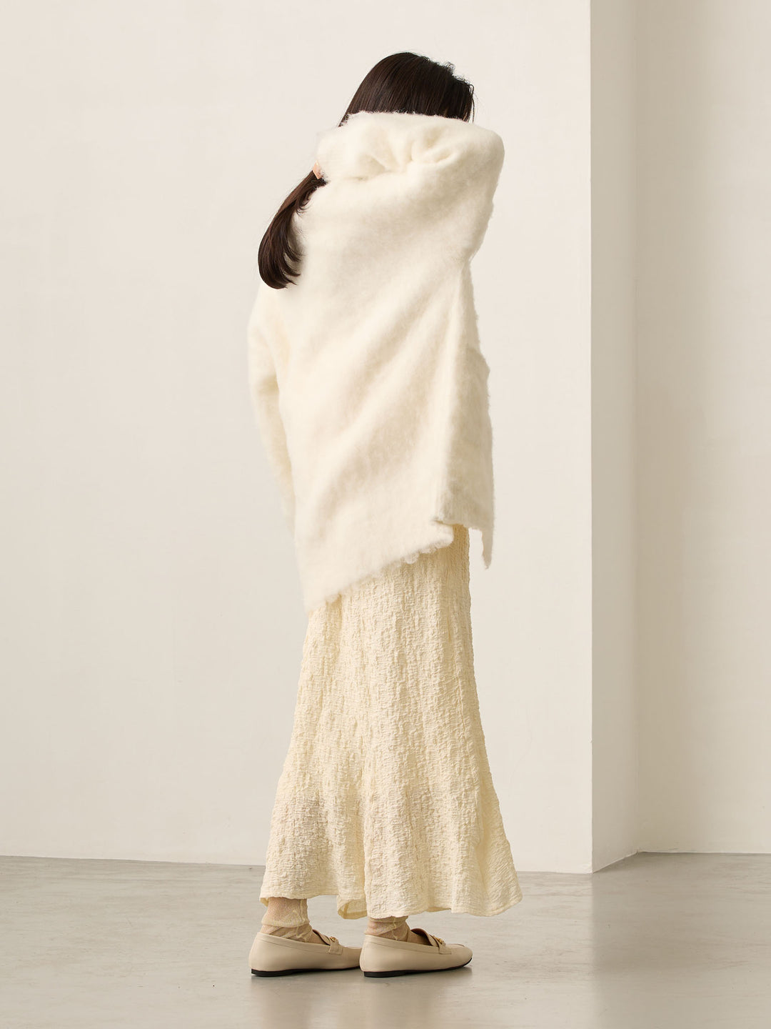 弹力美人鱼裙 象牙色