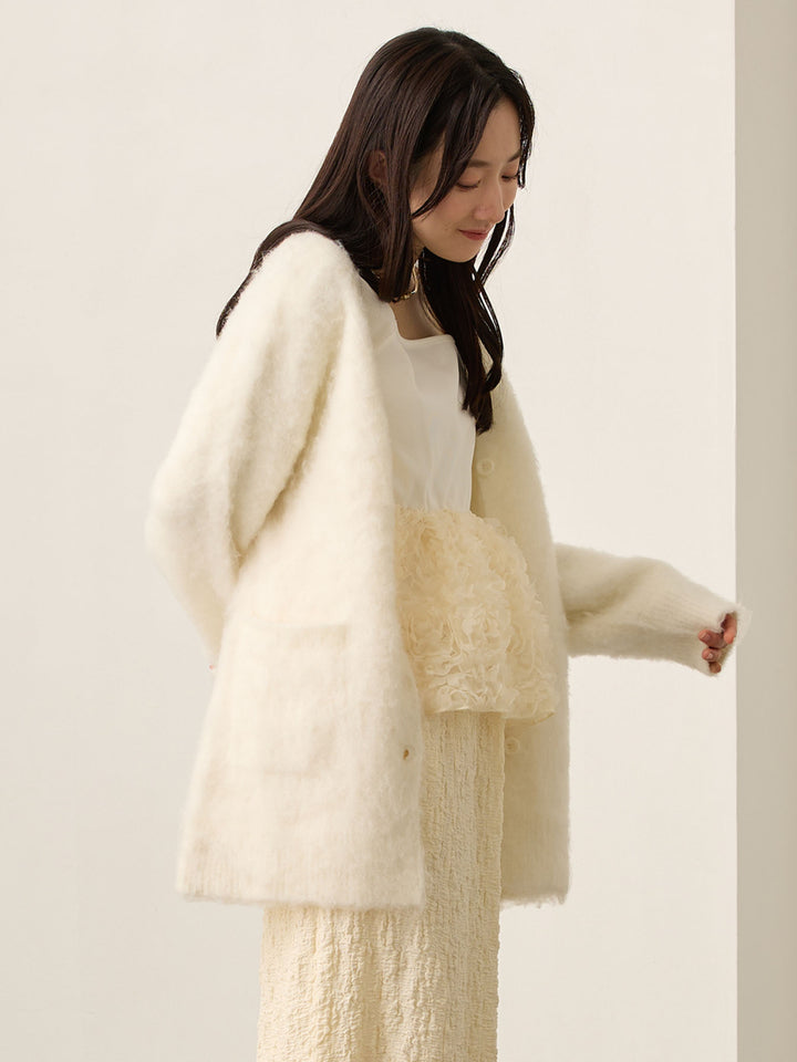 ふわシャギーカーディガン Ecru