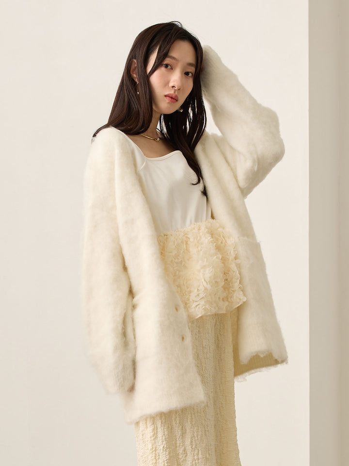 ふわシャギーカーディガン Ecru