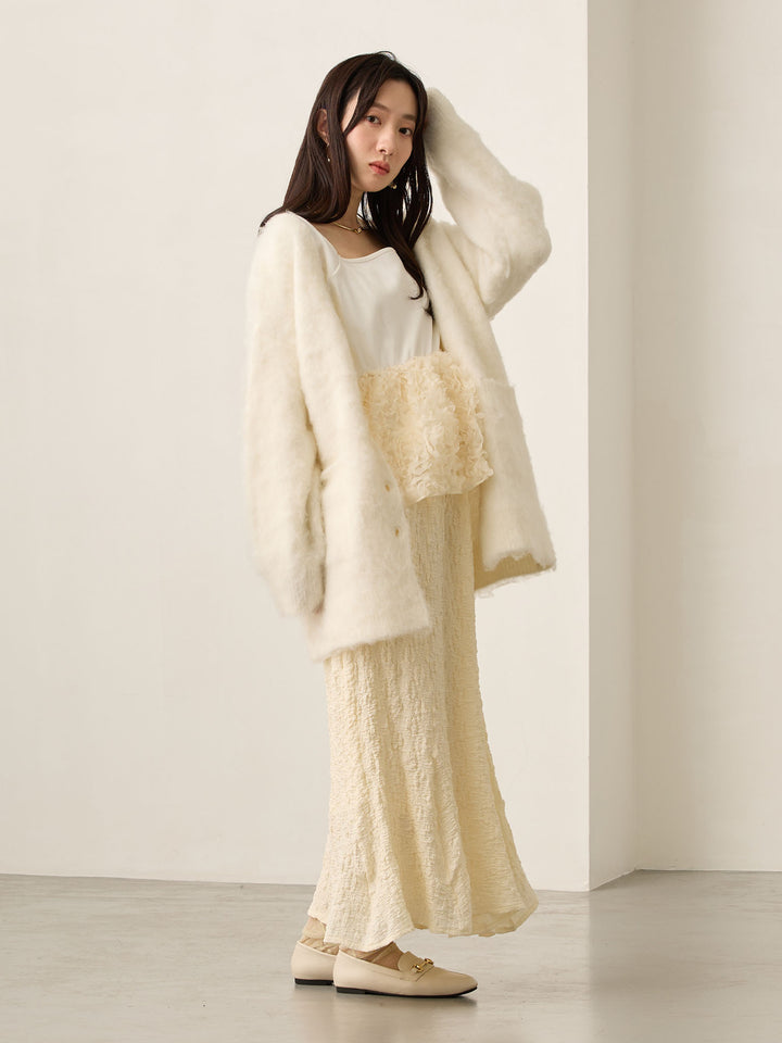 ふわシャギーカーディガン Ecru