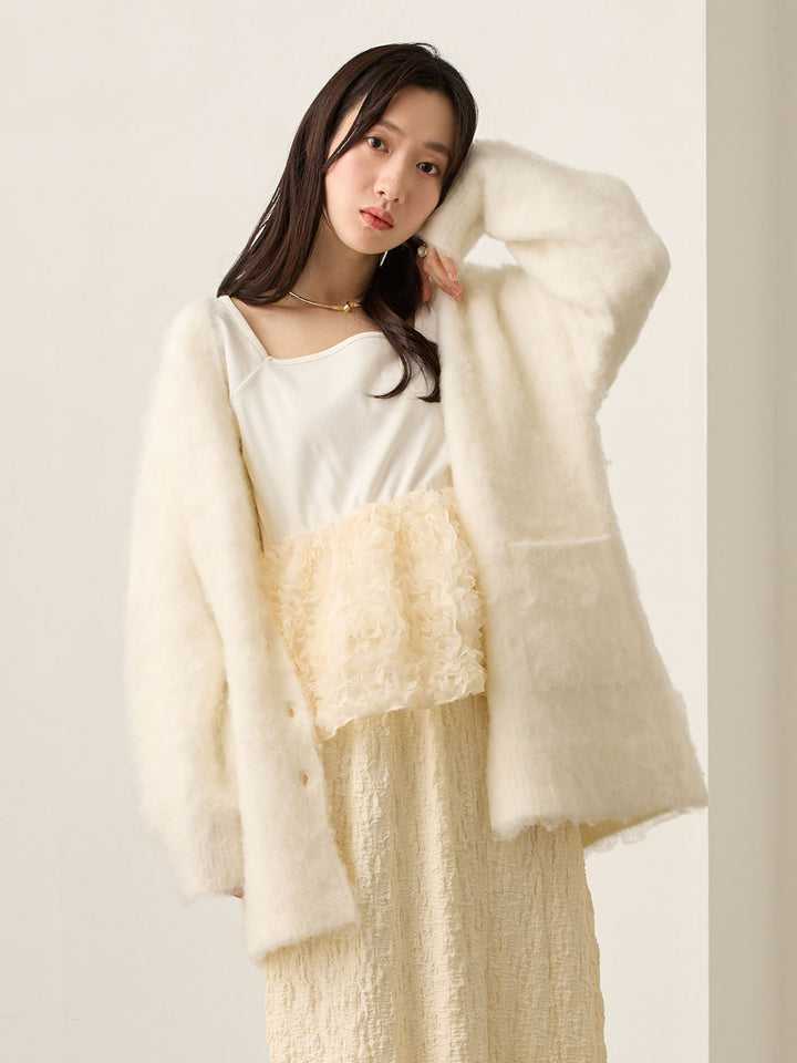 ふわシャギーカーディガン Ecru
