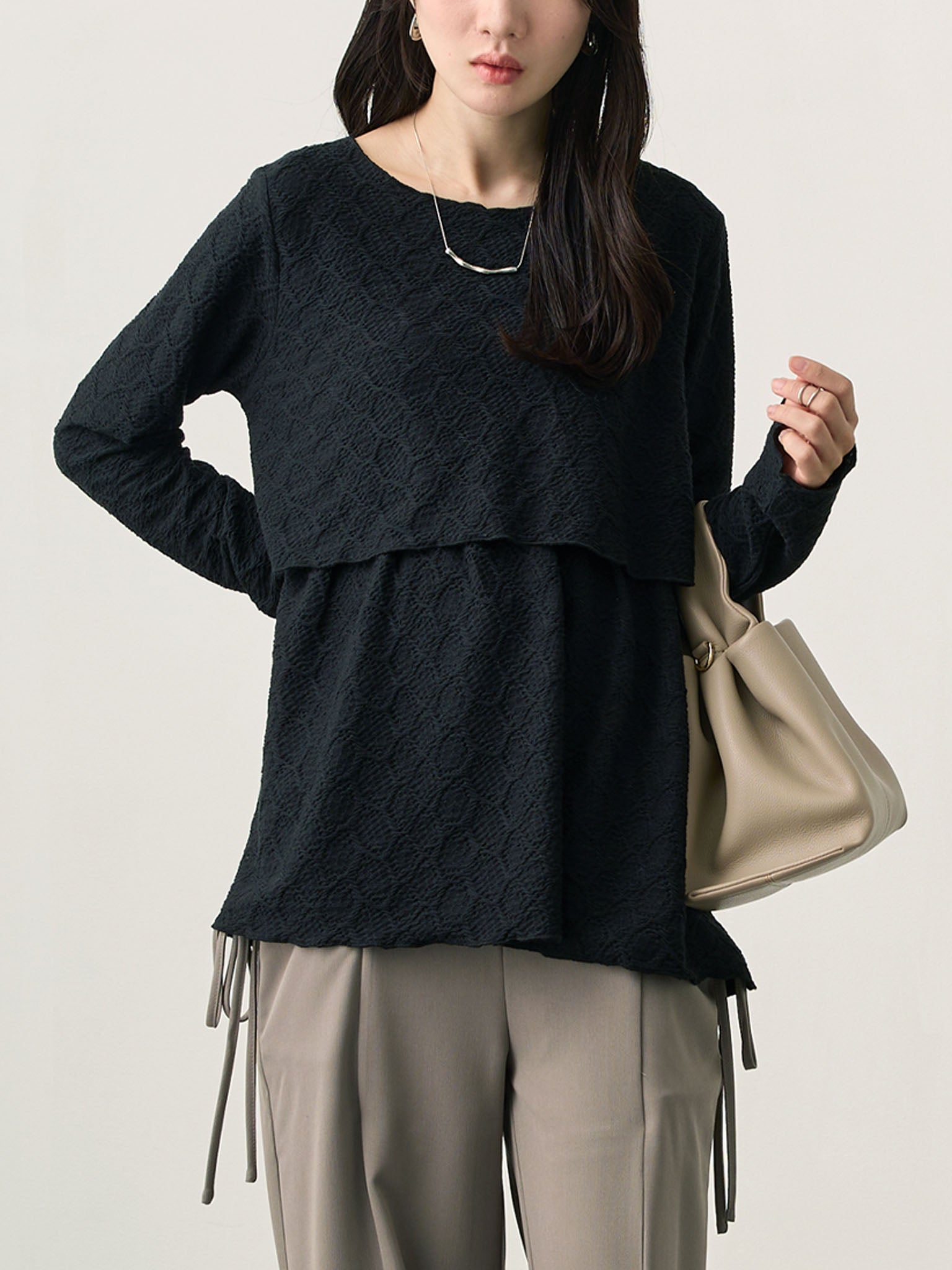 メローデザイントップス Black – honono for mom&baby