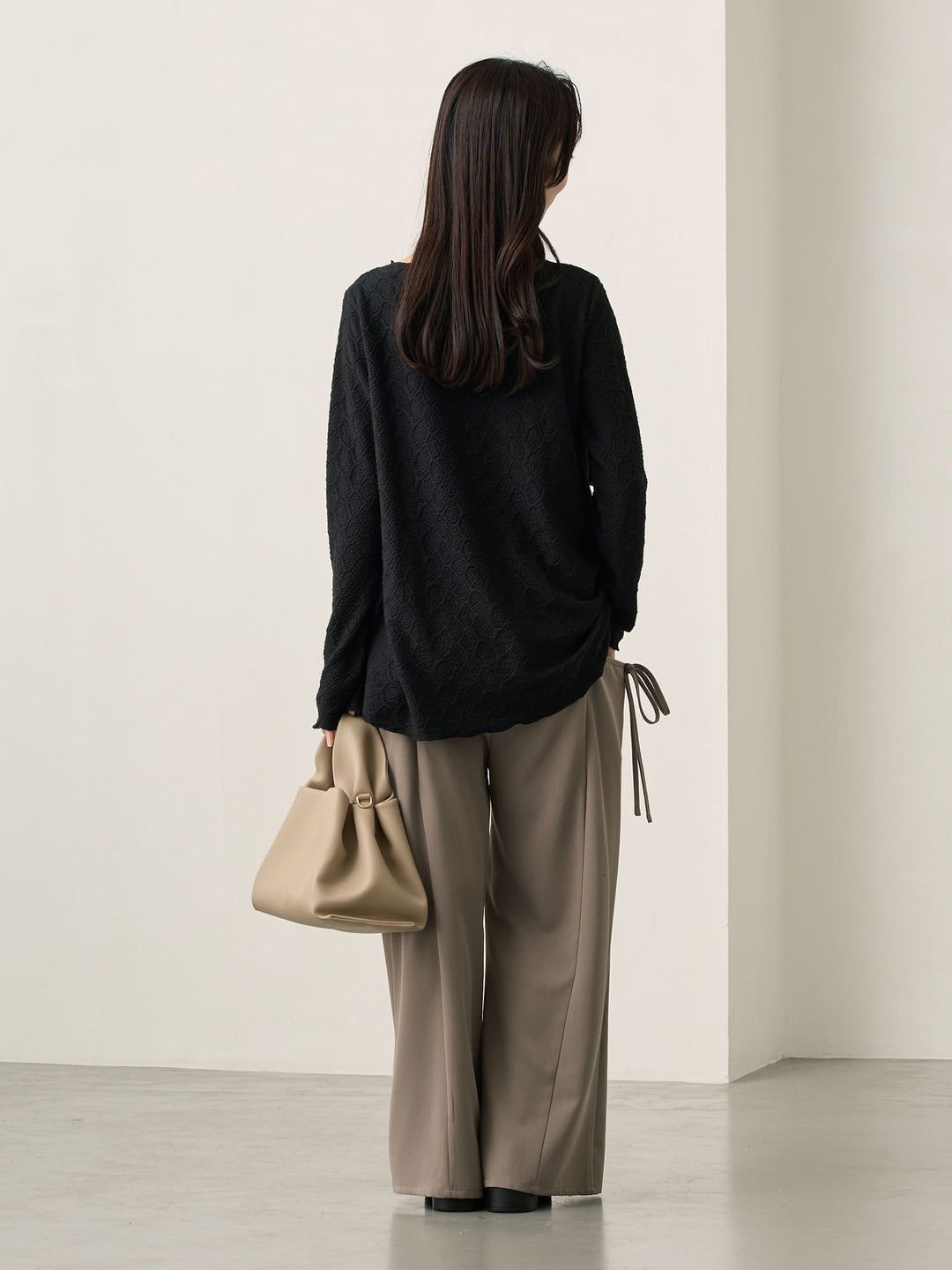 侧边蝴蝶结裤 灰色