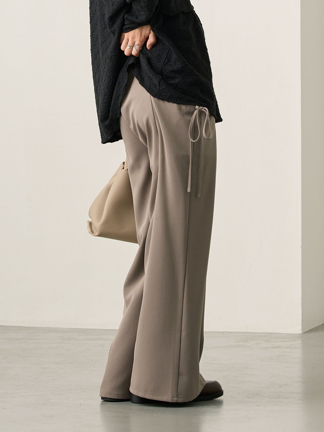 侧边蝴蝶结裤 灰色