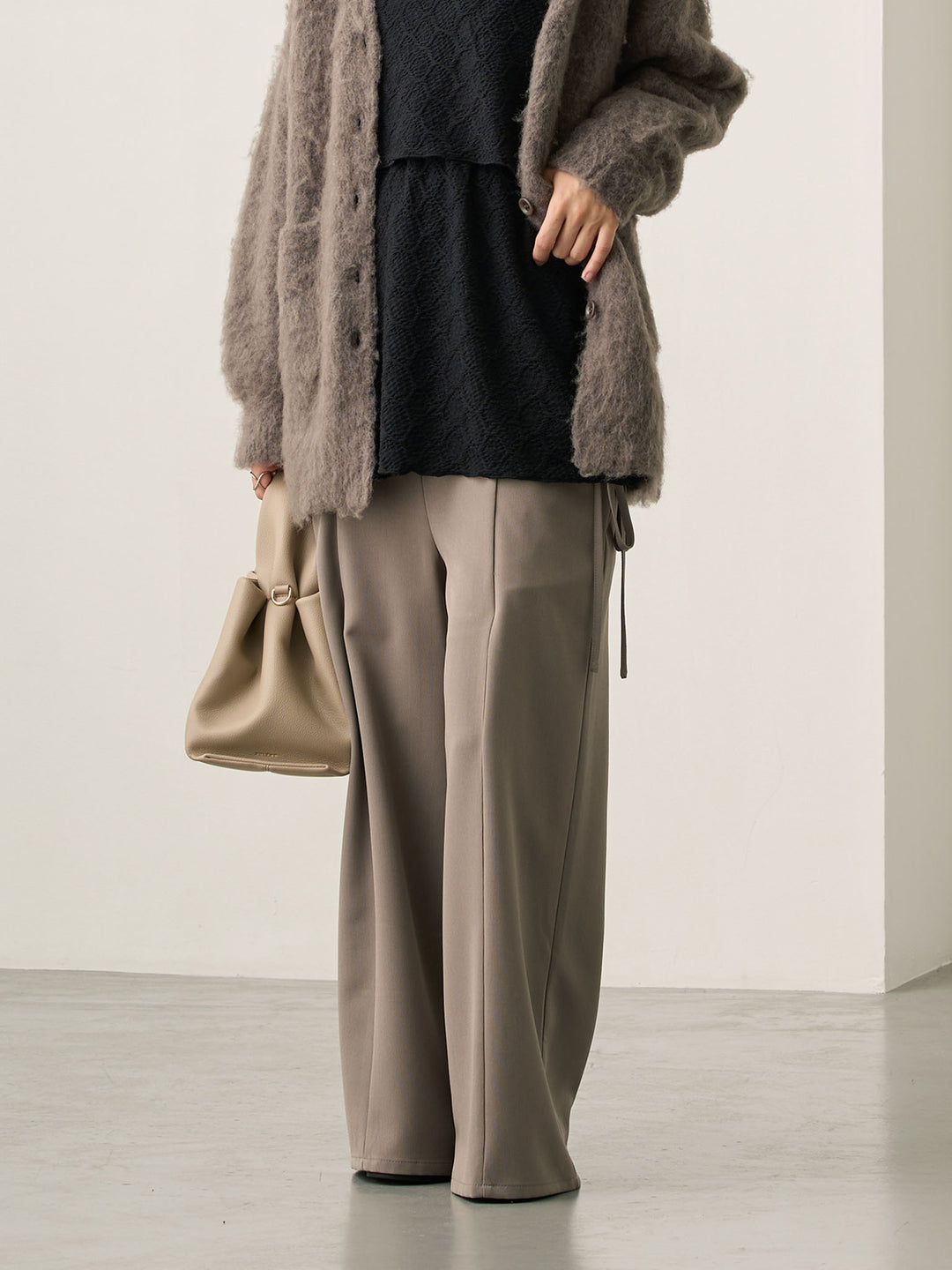 侧边蝴蝶结裤 灰色