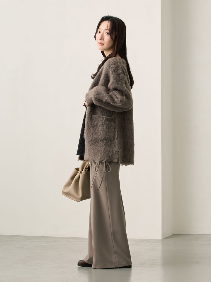 侧边蝴蝶结裤 灰色