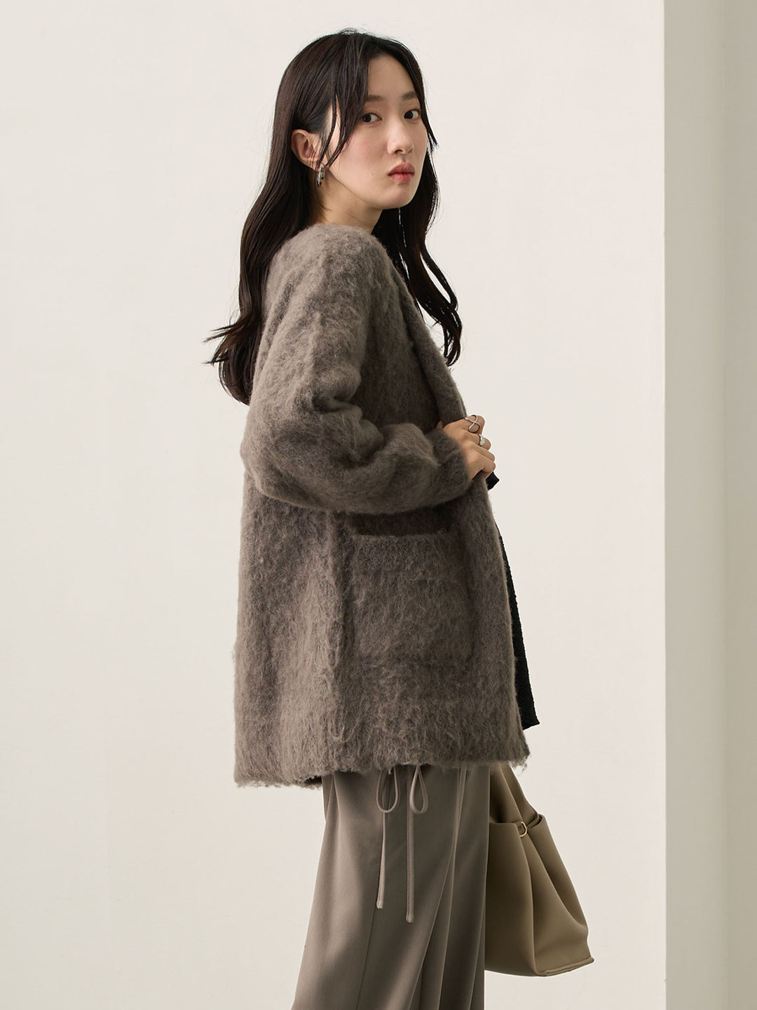 ふわシャギーカーディガン Gray