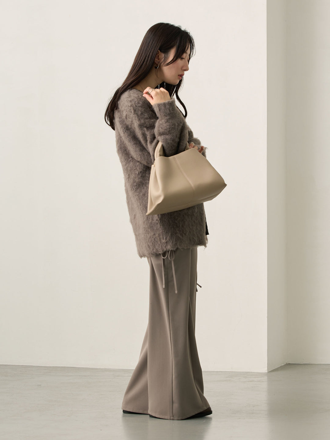 侧边蝴蝶结裤 灰色