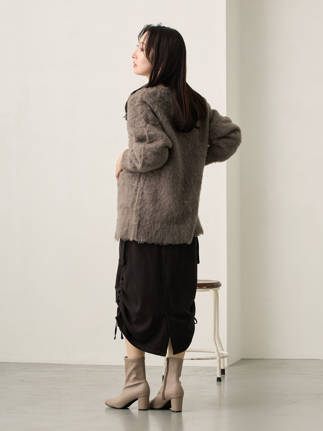 ふわシャギーカーディガン Gray