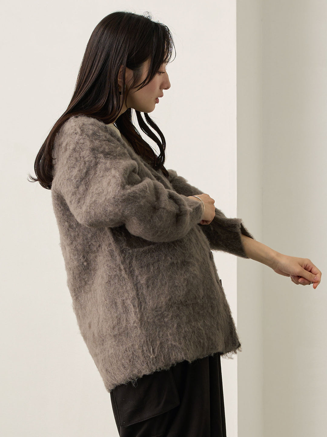 ふわシャギーカーディガン Gray