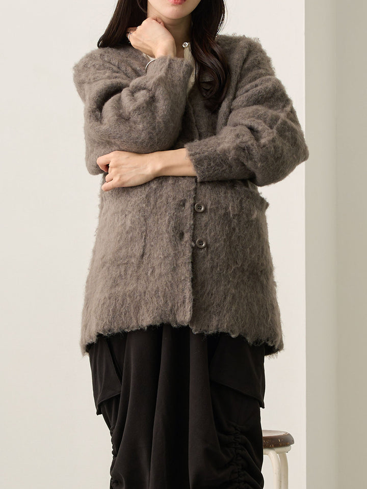ふわシャギーカーディガン Gray