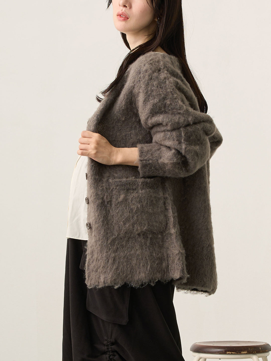 ふわシャギーカーディガン Gray