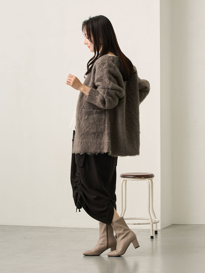 黑色羊毛工装裙