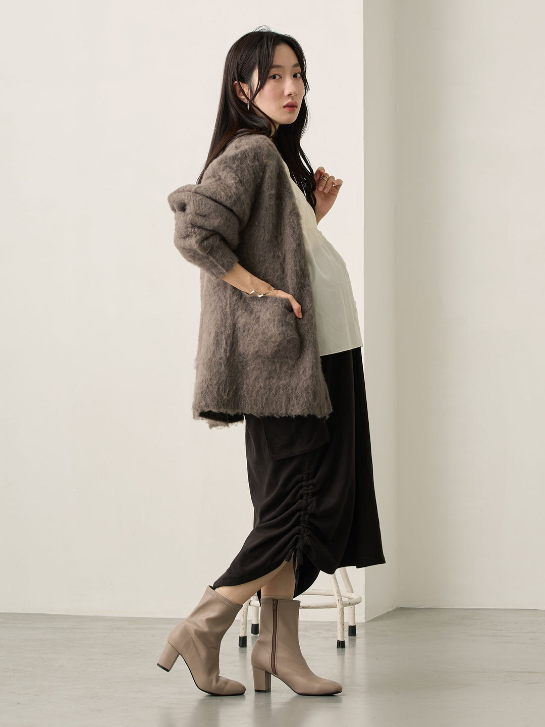 ふわシャギーカーディガン Gray